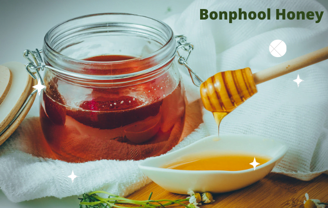 honey on jar with honey spoon natural